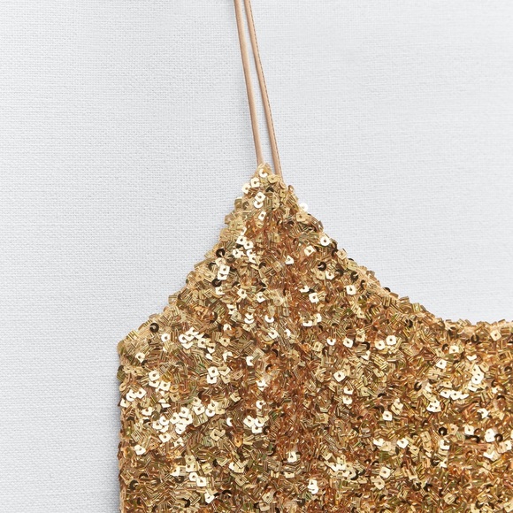 Zara SEQUIN KNIT SLIP DRESS - Picture 9 of 9